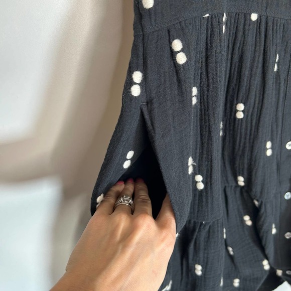 MADEWELL Lightspun Cuff Sleeve Button Front Tiered Mini Dress XXS SOLD - Picture 6 of 8